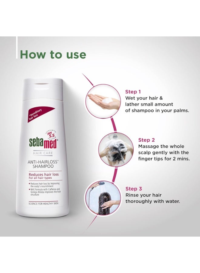 Sebamed Anti Hairloss Shampoo 200Ml | Ph 5.5 | Reduces Hairloss | Caffeine & Gingko Biloba | All Hair Types | Pack of 3 - Image 3
